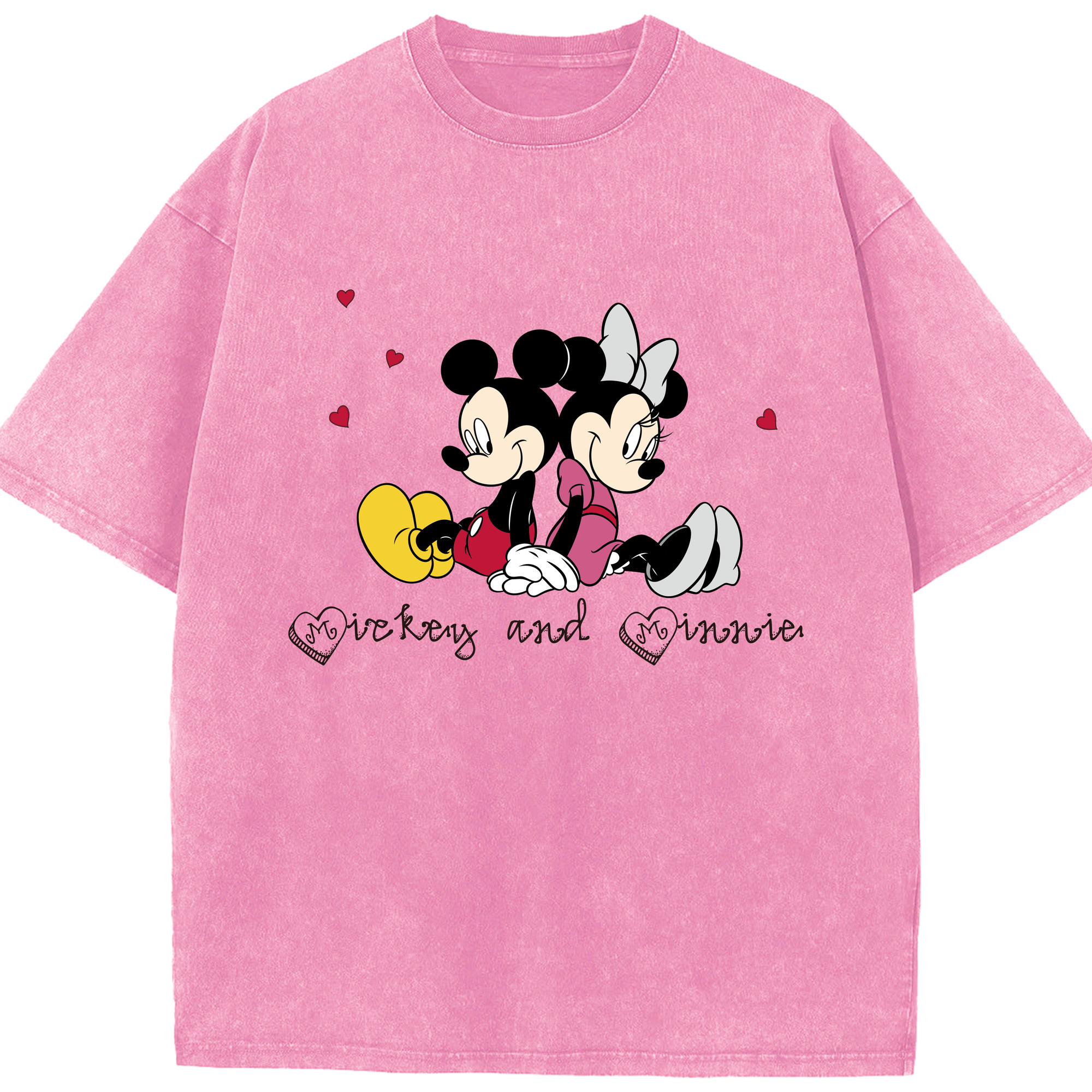 （画像用） ミッキーマウス Mickey Mouse 綿100% ヴィンテージ風 半袖Tシャツ（フロントプリント）